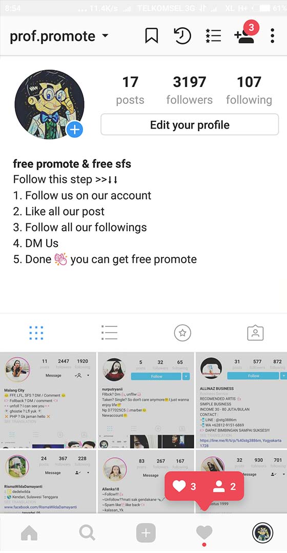 Application espionne pour pirater le profil d'un compte Instagram